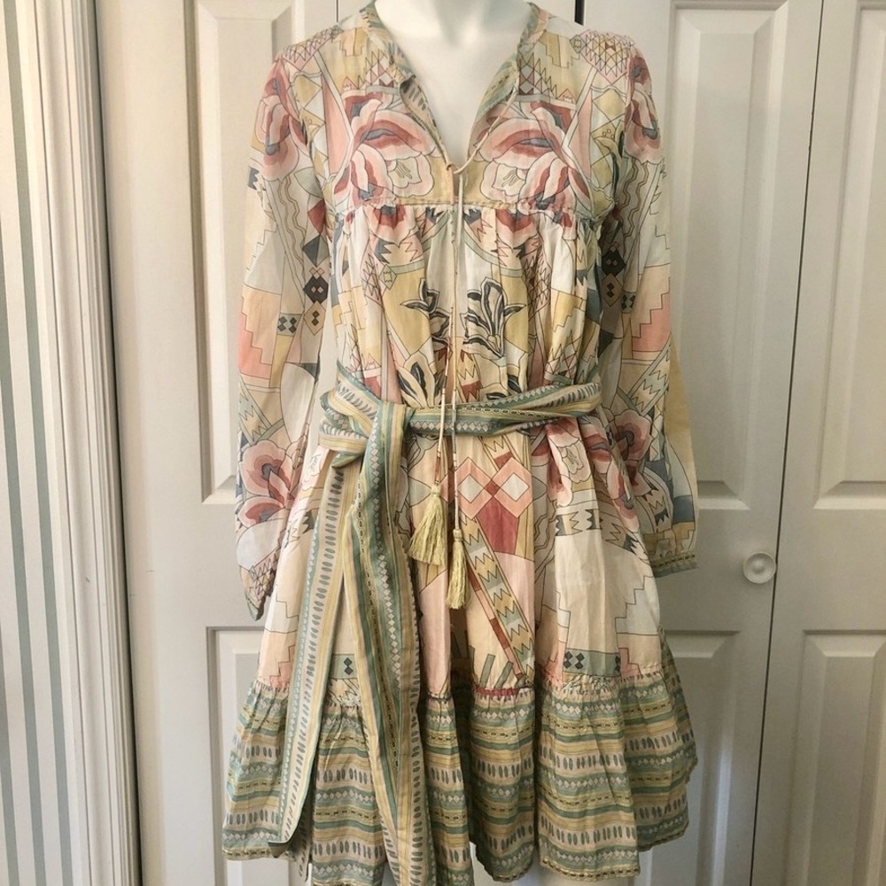 Chufy Floral Geometric Long Sleeve Dress